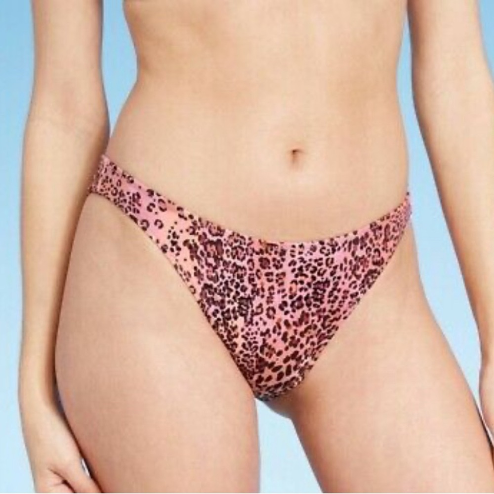 Shade & Shore M (8/10) Lowest Coverage Extra Cheeky Swim Bikini Bottom Animal